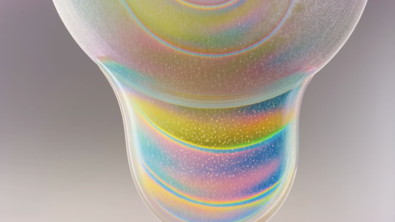 Abstract Iridescent Glass Art with Rainbow Colors