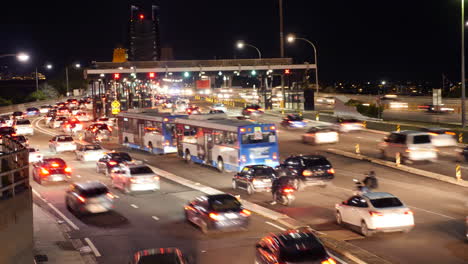 sydney harbour bridge australia traffic time lapse at night shot in 4k high resolution