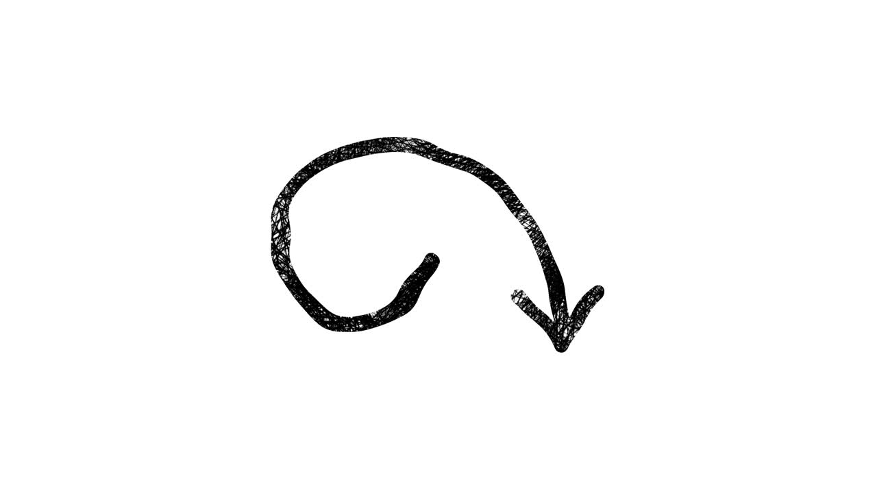 Hand Draw Arrow Pointing to Oval. Arrow Up whiteboard animation 4K Motion graphics