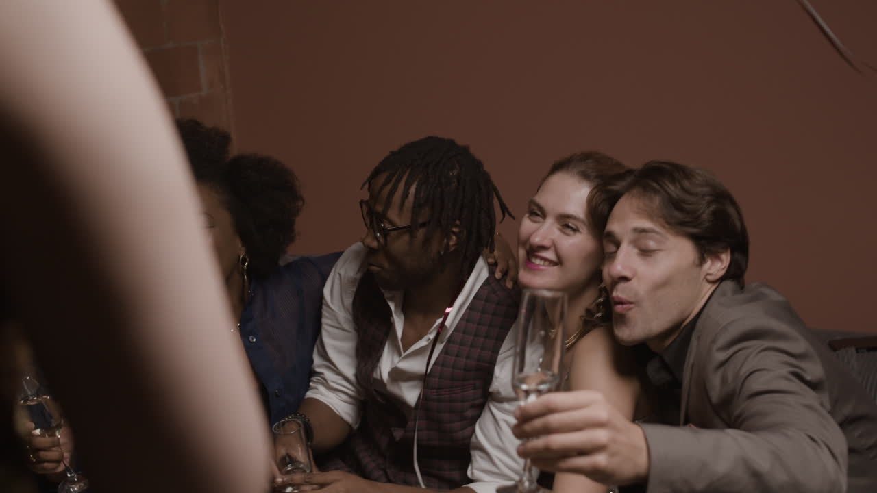 Group of friends enjoying a party together