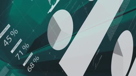 animation of financial graphs moving on green background