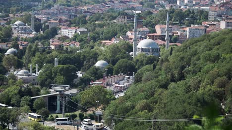 panoramic view of mosques and a green urban landscape in istanbul, turkey