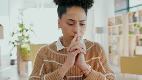 Thinking,-planning-and-business-woman-on-computer