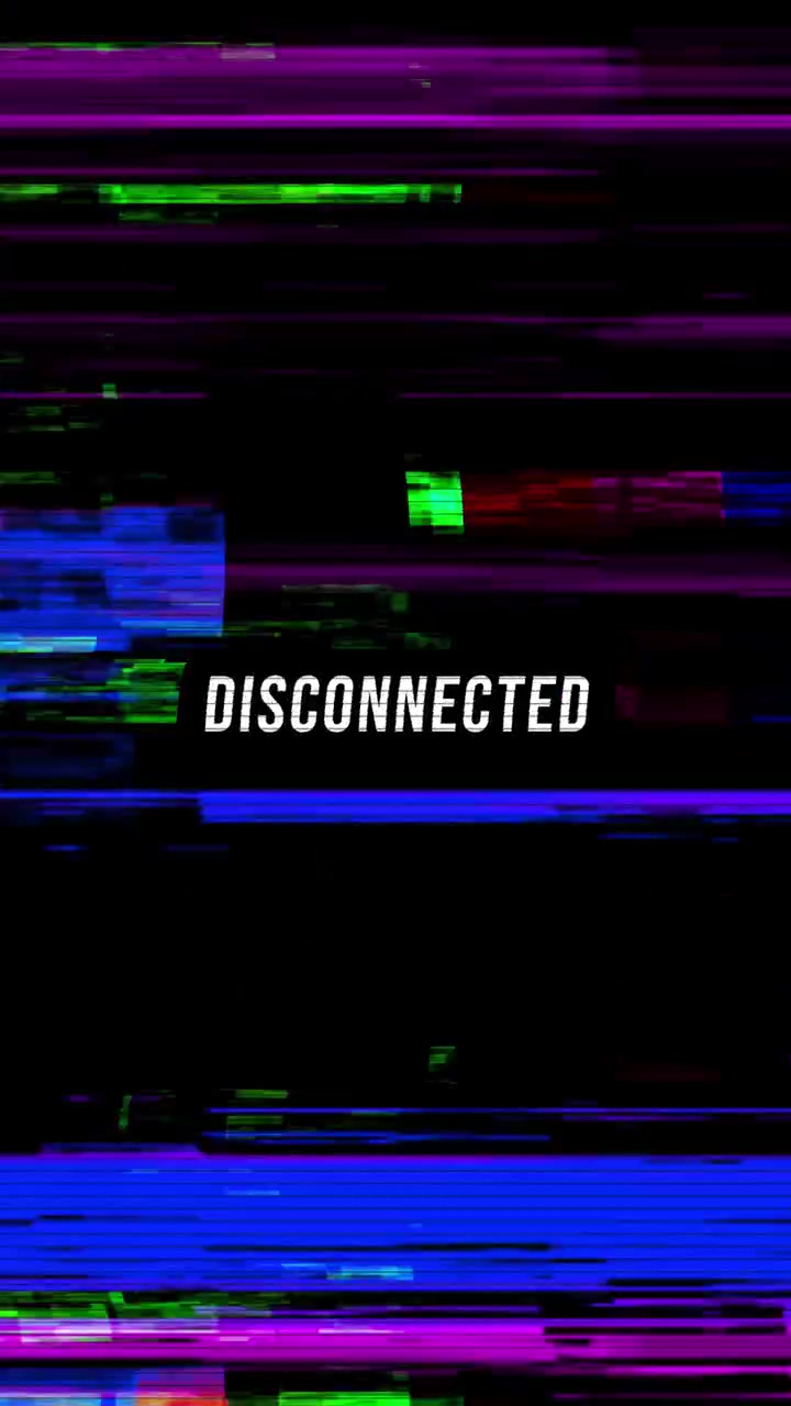Digital Glitch Effect with Disconnected Text Overlay