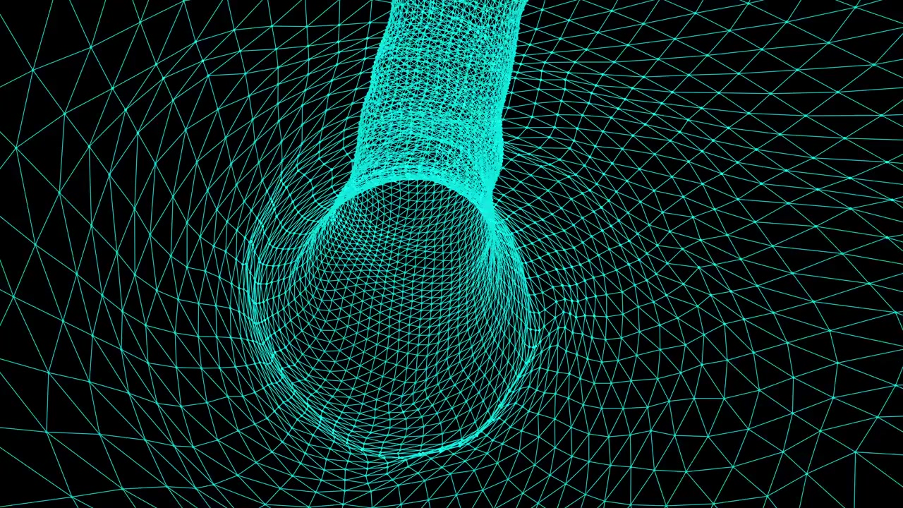 Abstract 3D Wireframe Tunnel Animation