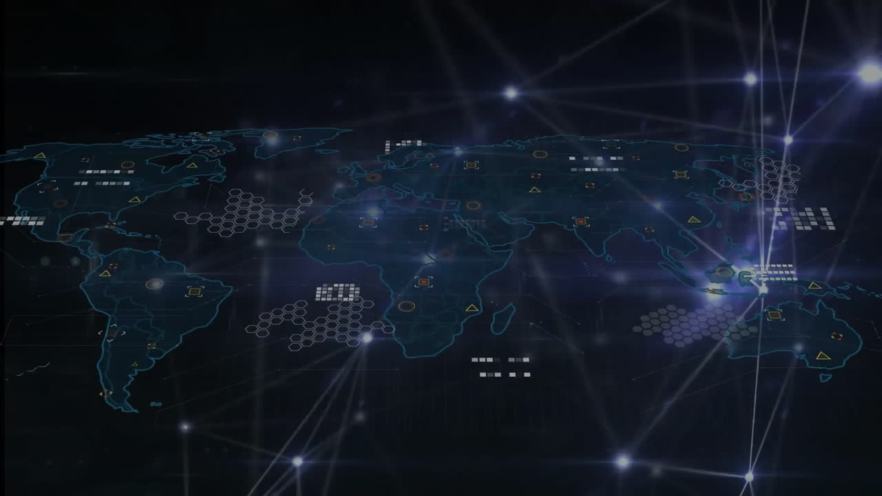 Animation of network of connections over world map