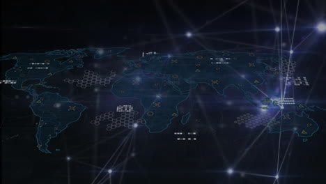 animation of network of connections over world map