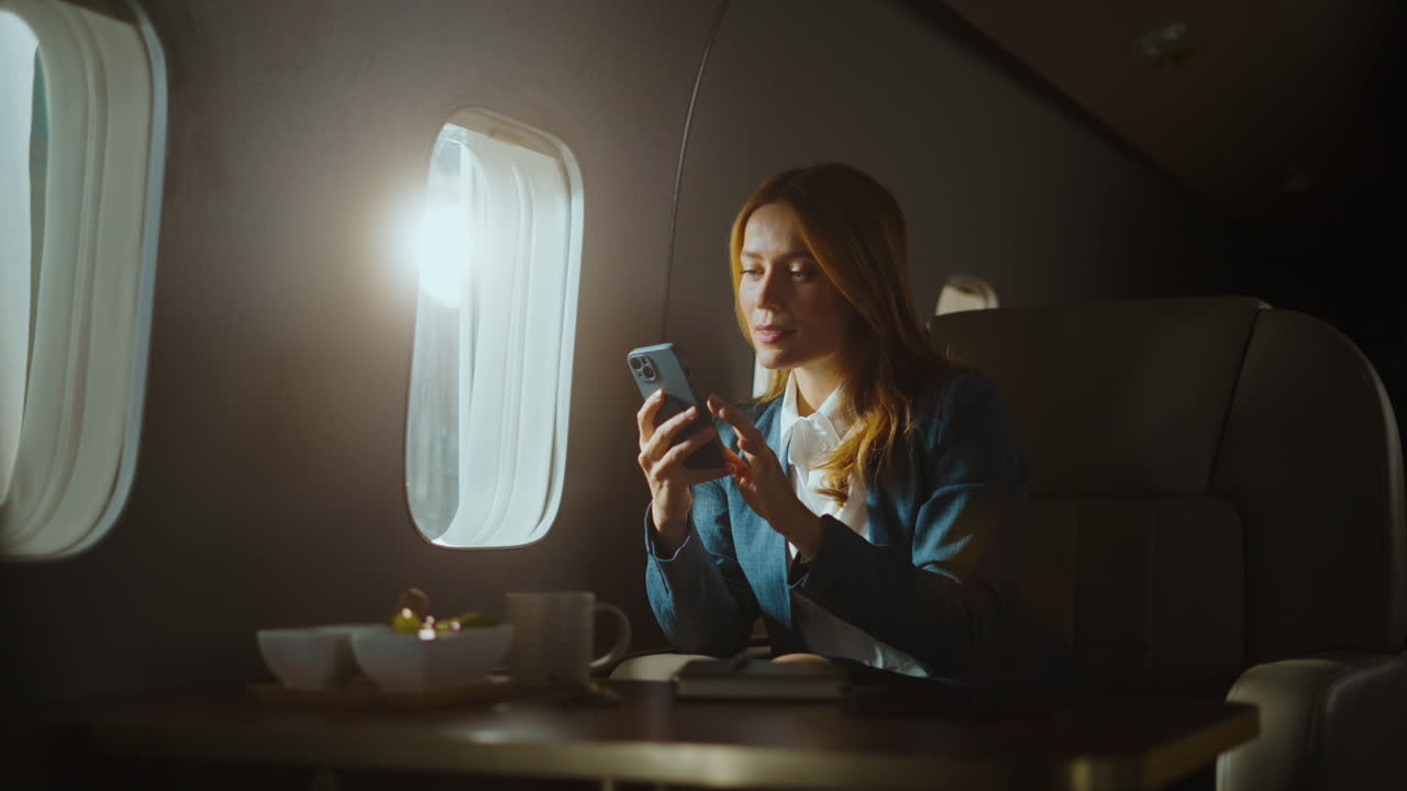 Woman on Private Jet