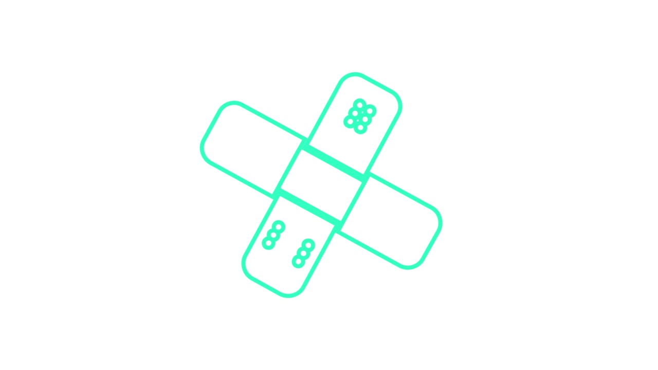 Animated Green Line Art Medical Plaster Icon