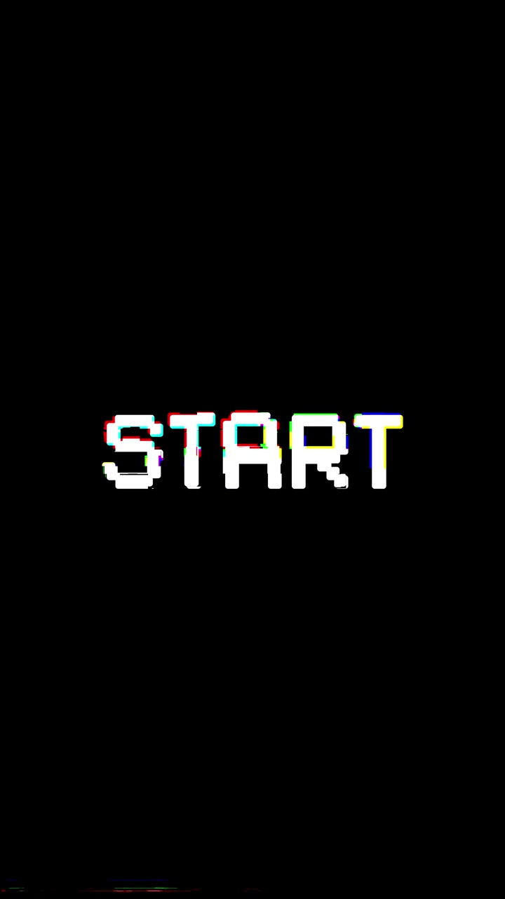 Digital Glitch Effect with Pixelated Start Text