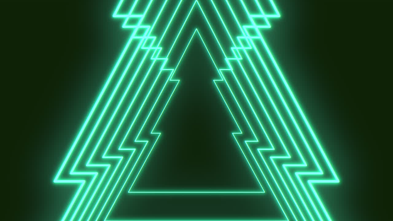 A neon sign displaying "ImageContent" in green and blue lights, forming a triangle shape against a black background. The vibrant lights create a visually striking and captivating display