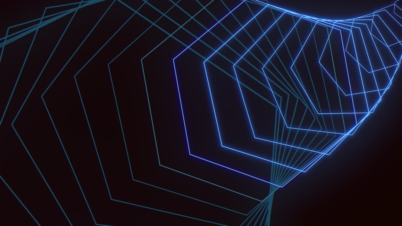 Blue neon repeat lines on black gradient