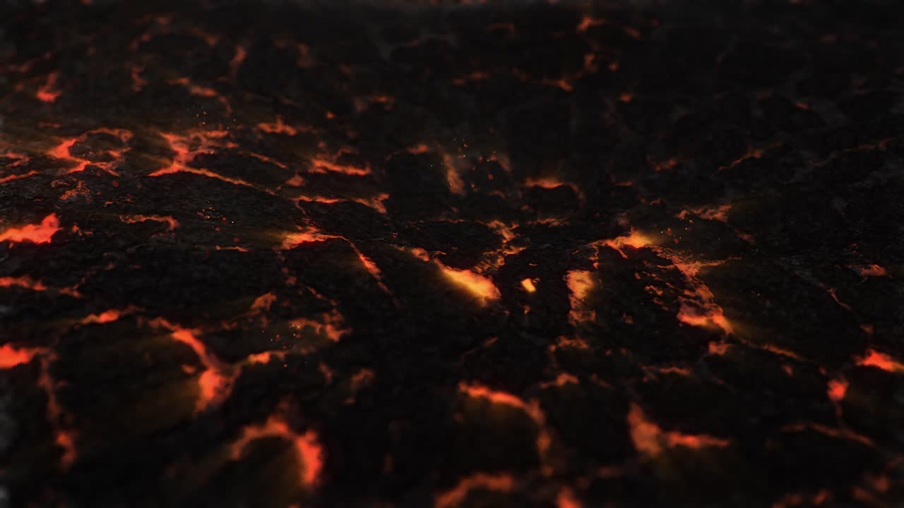 Animazione di lava vulcanica in movimento in loop continuo