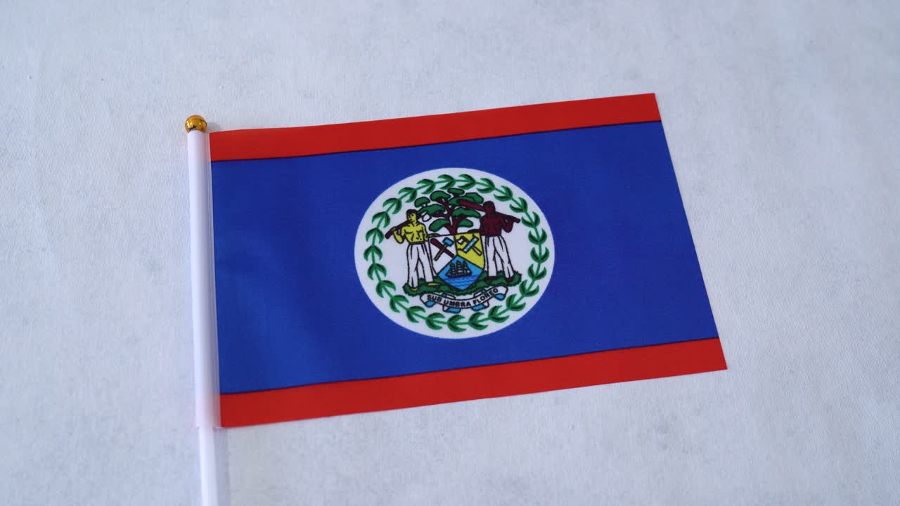 Bandera de Belice sobre fondo blanco