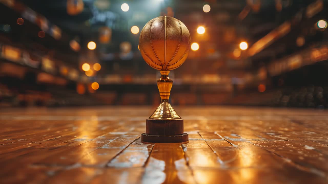 Basketball Trophy on Court