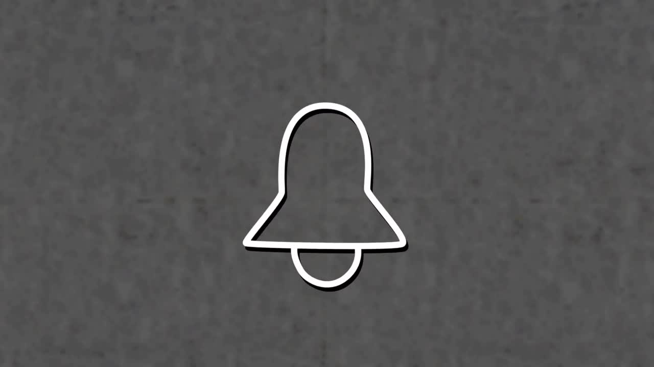 텍스처 된 배경 위에 네온 종 아이콘의 애니메이션