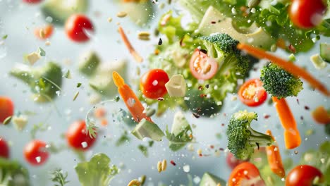 fresh vegetable salad preparation