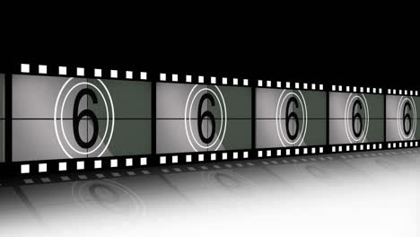 animación de una tira de película que anuncia una película