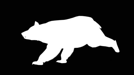 a brown bear running on black background with alpha channel included at the end of the video, 3d animation, side view, animated animals, seamless loop animation