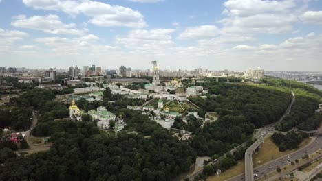 aerial view of kiev-pechersk lavra ukrainian orthodox monastery