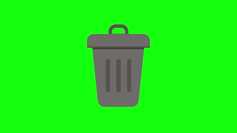 color trash bin icon flat garbage recycle green screen animation chroma key
