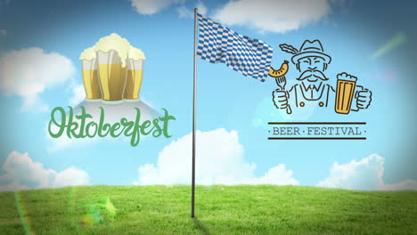digitally generated of oktoberfest flag waving