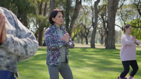 group exercise in a park