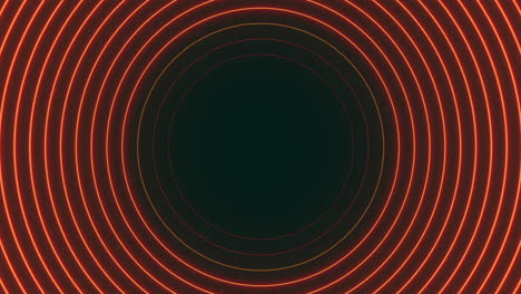 Dynamic orange lines form a mesmerizing circular pattern