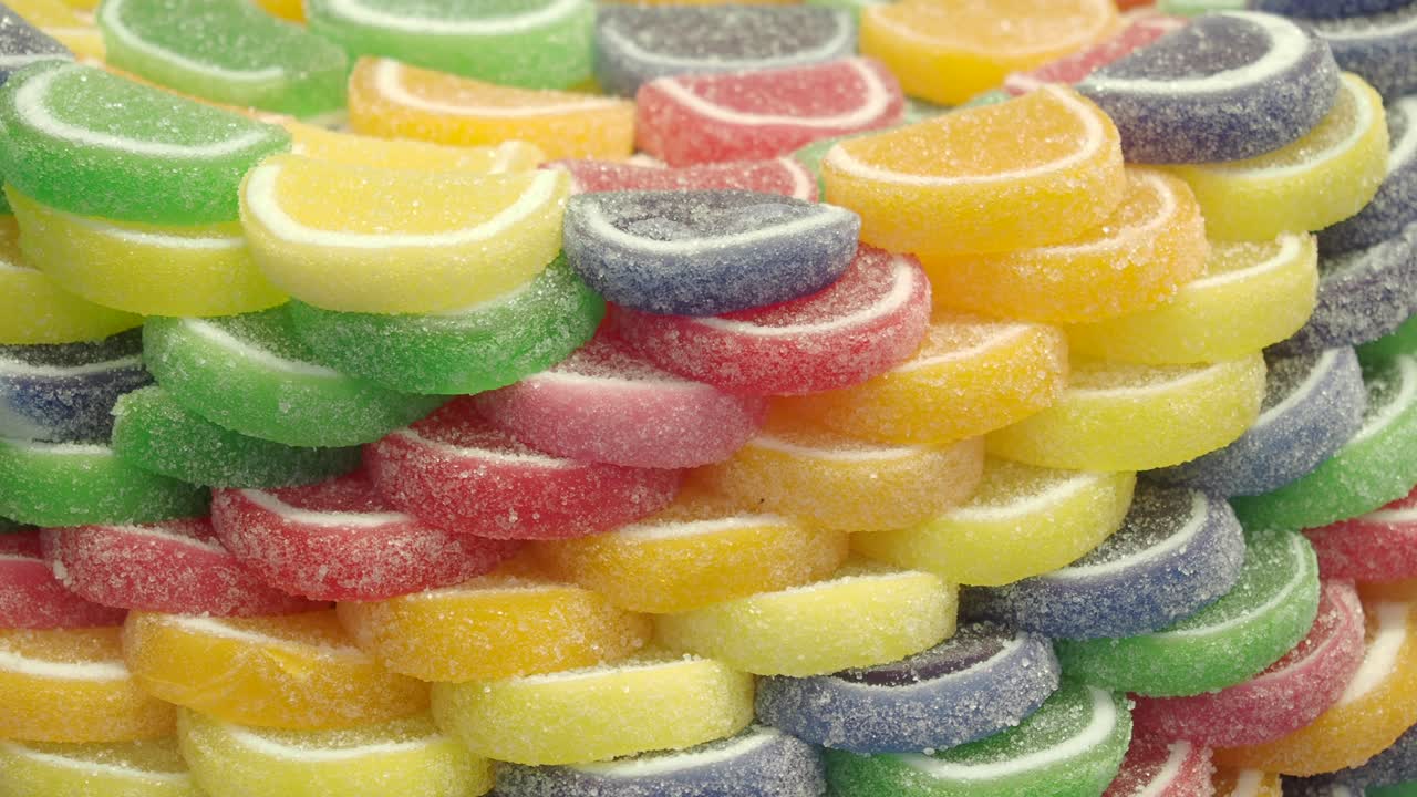 rebanadas de jalea de colores