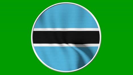 botswana circular flag loop - realistic 4k flag waving in the wind