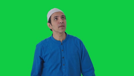 frustrated muslim man flying a mosquito green screen