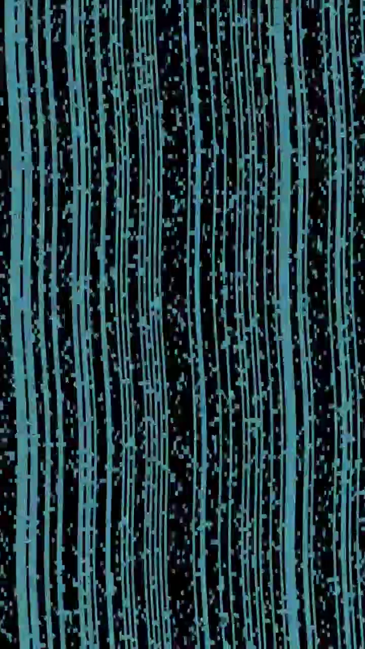 Abstract Digital Glitch Effect with Vertical Teal Lines