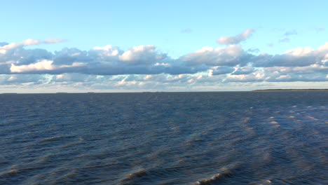 Waves-and-clouds-near-a-forested-seashore
