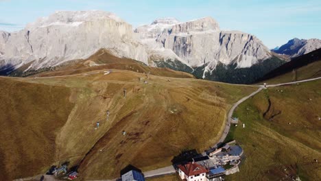 sella mountain massif in val gardena valley in south tirol, italy