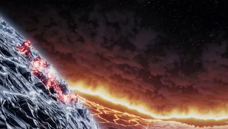 volcanic alien planet landscape