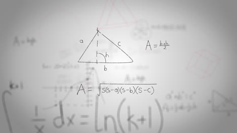 animación de ecuaciones matemáticas sobre un fondo blanco