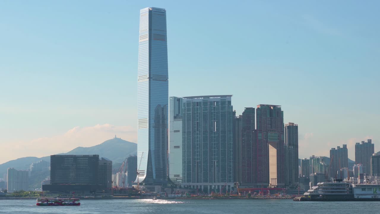 The International Commerce Centre building (ICC) is the tallest building in Hong Kong at 1,588 ft and is currently the 12th tallest building in the world.