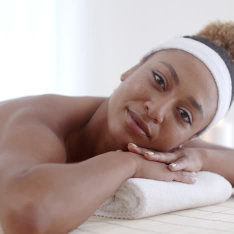 young woman in spa salon