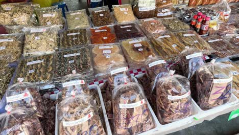 shoppers browsing items at a busy market stall