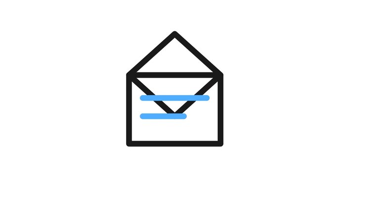 Animated Email Icon Moving Across Screen