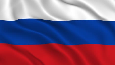 russian flag seamless smooth waving animation. fine flag of russia with folds. symbol of the russian federation