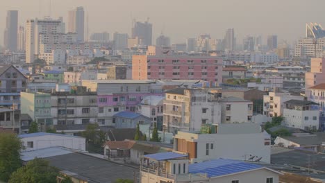 bangkok rooftops timelapse in evening sun