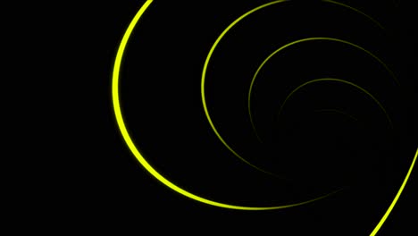 abstract glowing yellow spiral tunnel