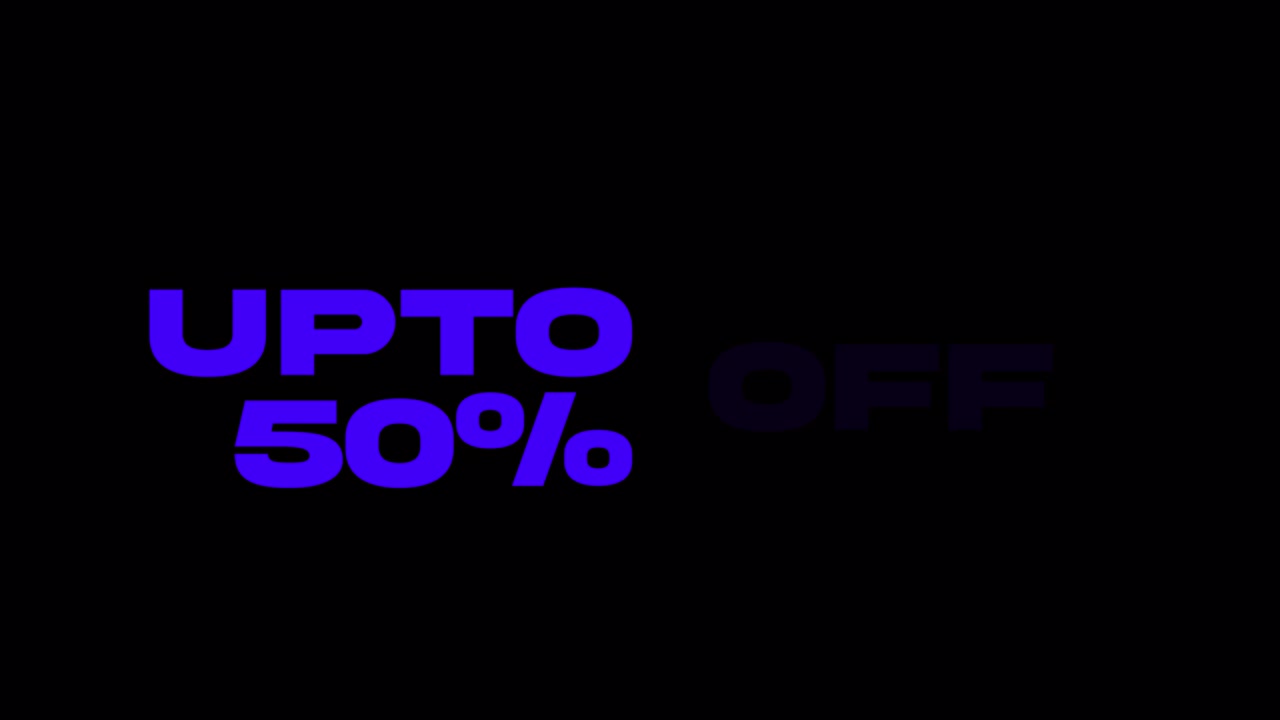 Animated Mega Sale Promotion with Fifty Percent Off Text