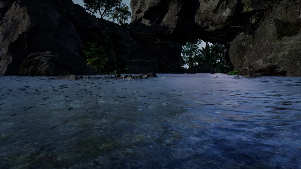 모래석 협곡 벽 위에 있는 은하계