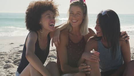 multi-ethnic group of friends enjoying time in the sun