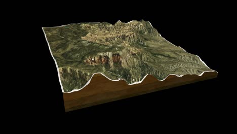 bryce canyon map 3d render 360 degrees loop animation