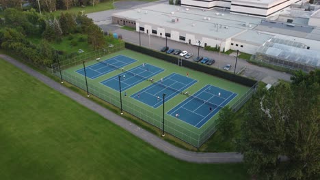 4 tennis court, slowly pan up