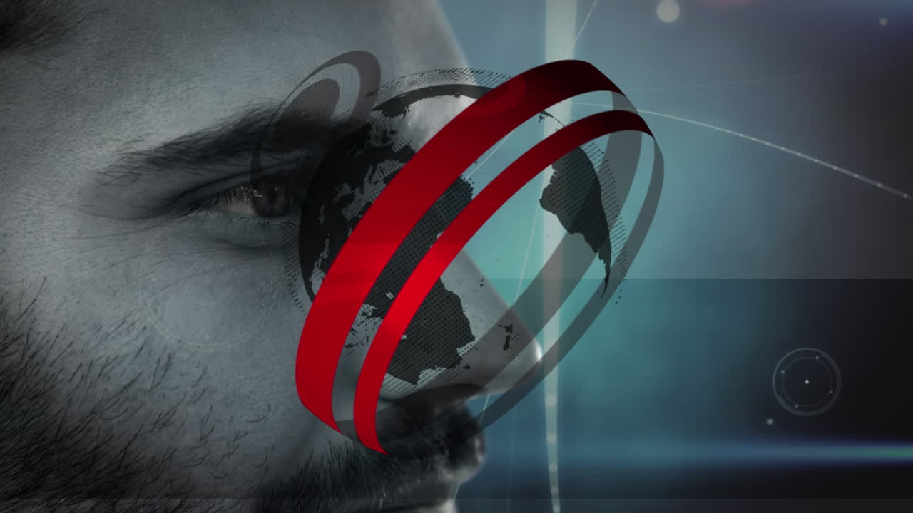 animaciones del globo sobre los hombres caucásicos favoritos en fondo oscuro