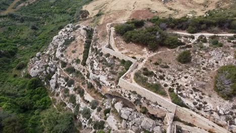 drone view of the victoria lines, malta, europe